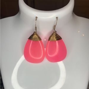 Pink earrings laced with gold